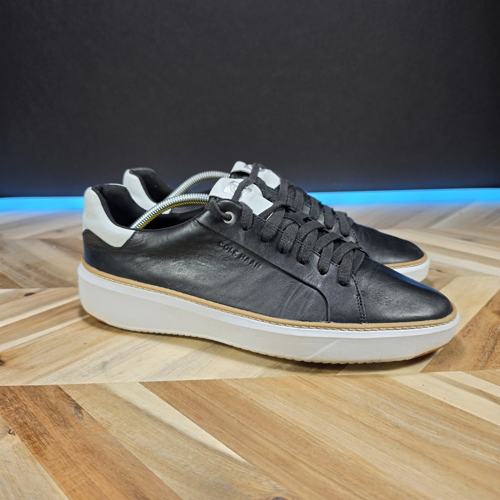 Cole Haan GrandPro Topspin Mens 10 M Black Leather Sneakers Shoes C34225